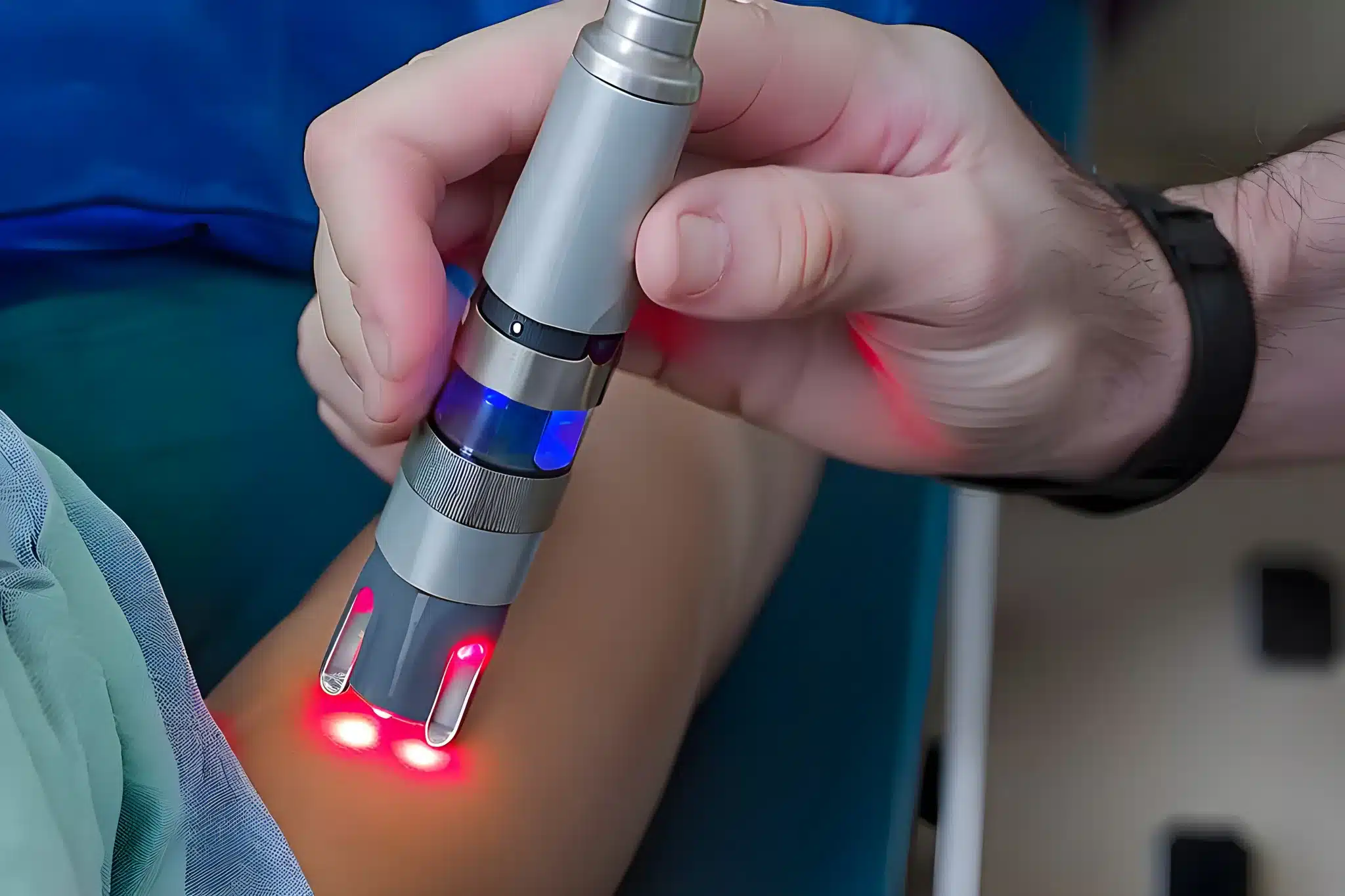 Laser Being done by Marine City Chiropractor